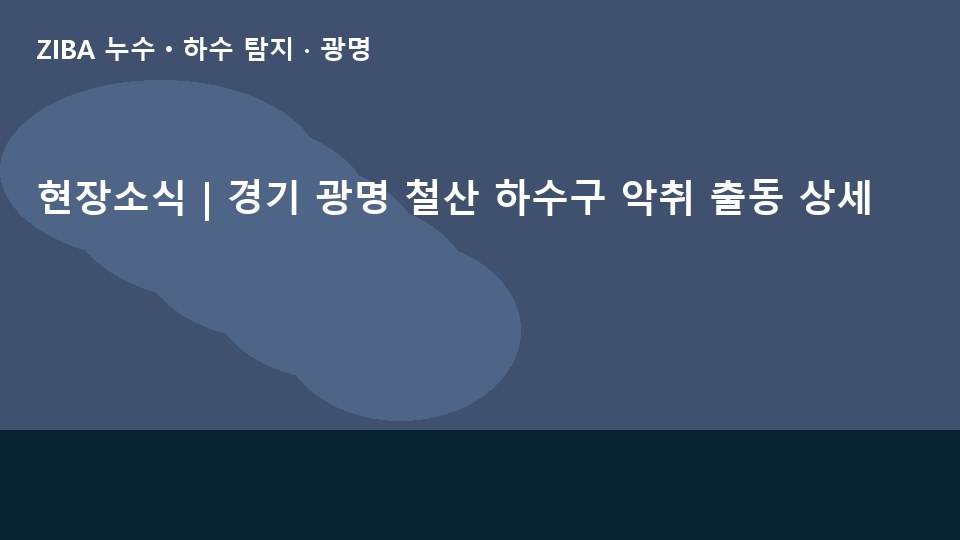 현장소식 | 경기 광명 철산 하수구 악취 출동 상세