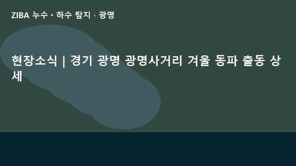 현장소식 | 경기 광명 광명사거리 겨울 동파 출동 상세